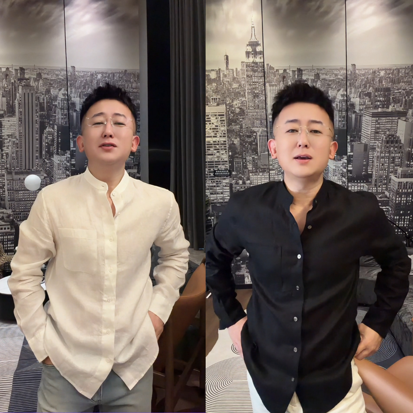 春季上新轻奢极简风商务休闲简约绅士舒适透气亨利领男士长袖衬衫