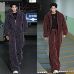 冬季加绒百搭连帽卫衣直筒长裤两件套美式复古撞色设计感套装男士