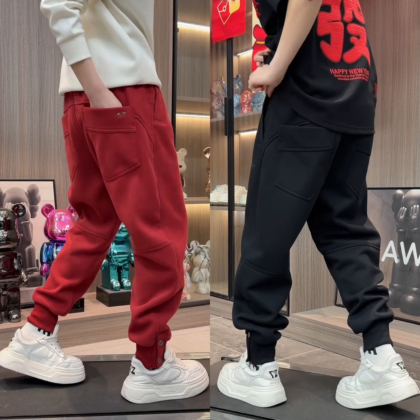 韩版潮流束脚休闲裤男士宽松运动裤冬季新款高街潮牌长裤子高品质