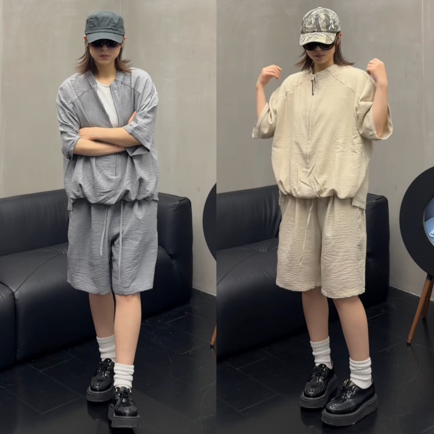老钱风假两件夏季轻薄男士新款懒人穿搭休闲帅时尚POLO衬衫短裤