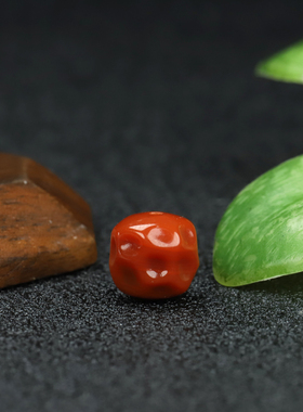 原矿老料南红柿子红无相奶酪草莓珠满色满肉10mm可做顶珠腰珠配珠