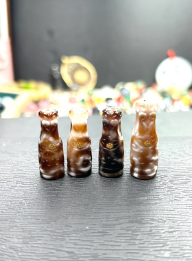 珠改玉化料万能藏印雕刻三通镶嵌24k文玩菩提配饰尺寸10mm左右