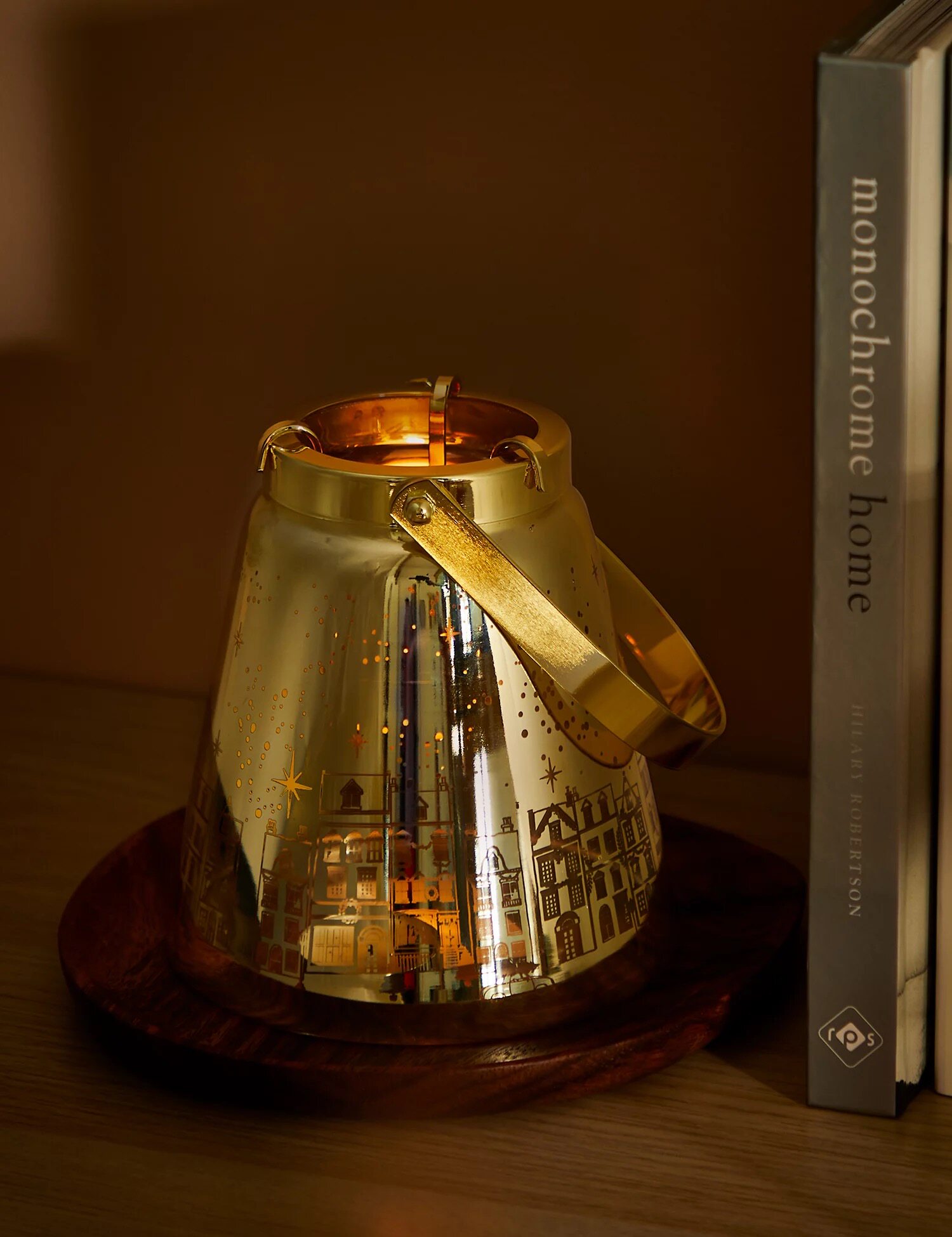 M&S玛莎英国代购氛围感玻璃蜡烛杯灯笼圣诞节发光浪漫送礼客厅