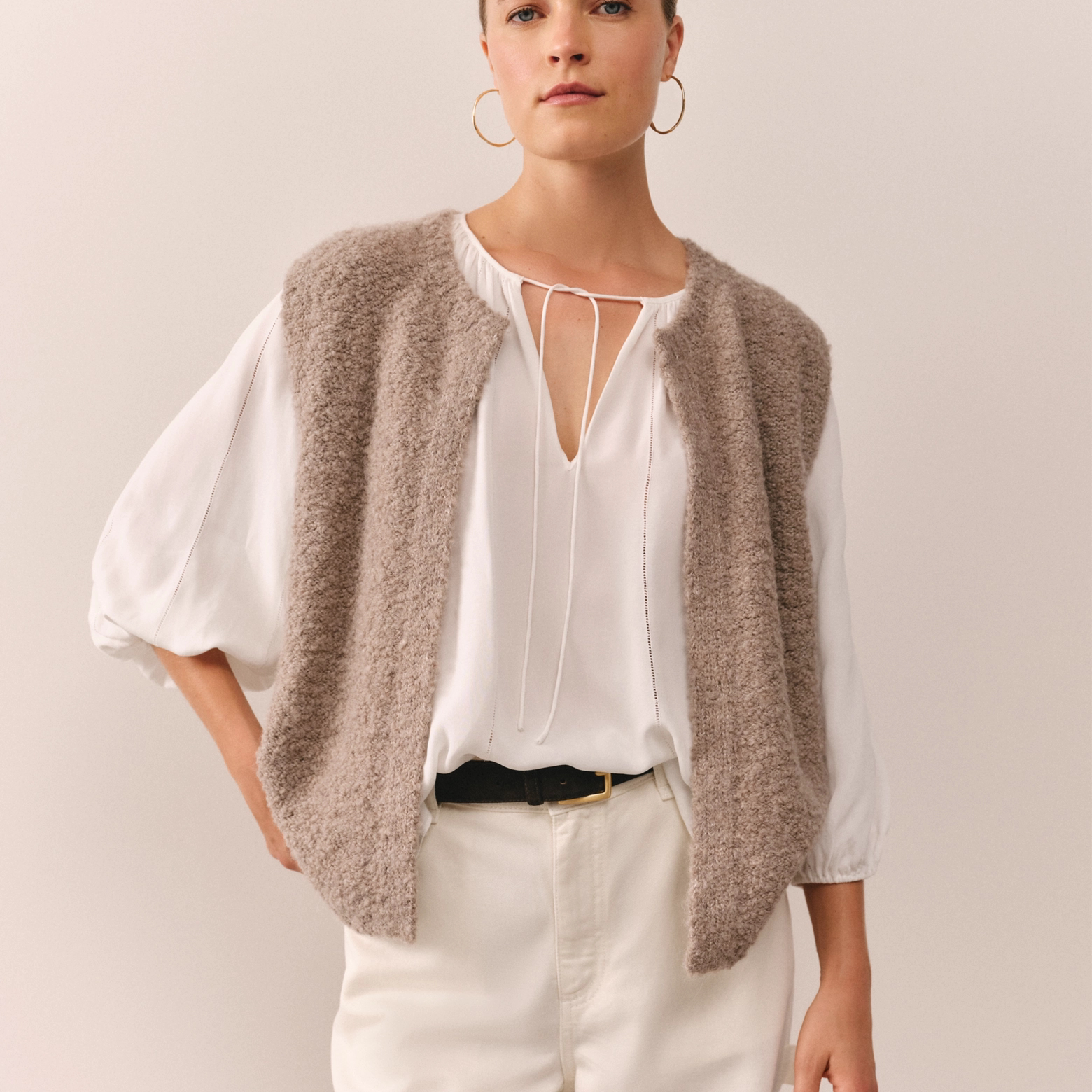 The white company英国代购女士棉羊驼绒夹克外套英式休闲百搭