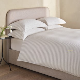 The white company英国代购纯棉四件套被套枕套轻奢超柔条纹200TC