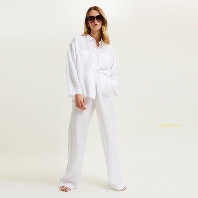 Laurence Tavernier英国代购进口女士亚麻睡衣套装休闲简约四季