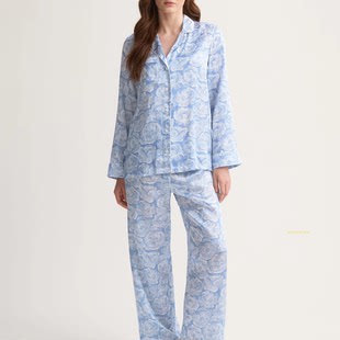 轻奢高端柔软亲肤保暖秋冬 女士纯真丝睡衣套装 Derek Rose英国代购