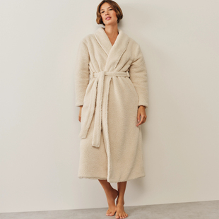 the white company英国代购女士珊瑚绒家居睡袍浴袍秋冬加厚长款