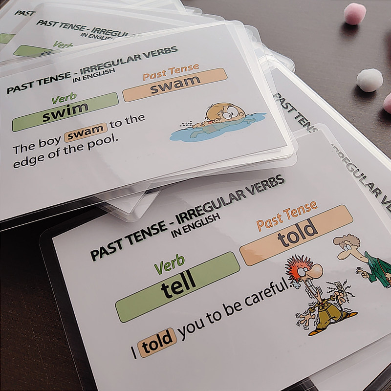 不规则动词过去式英语卡片100张