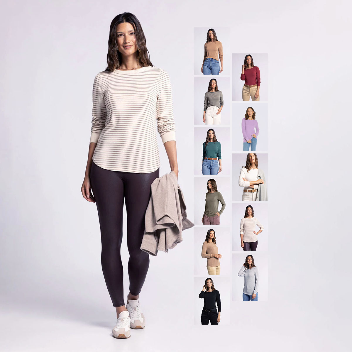 圆形下摆基础打底舒适莫代尔T恤