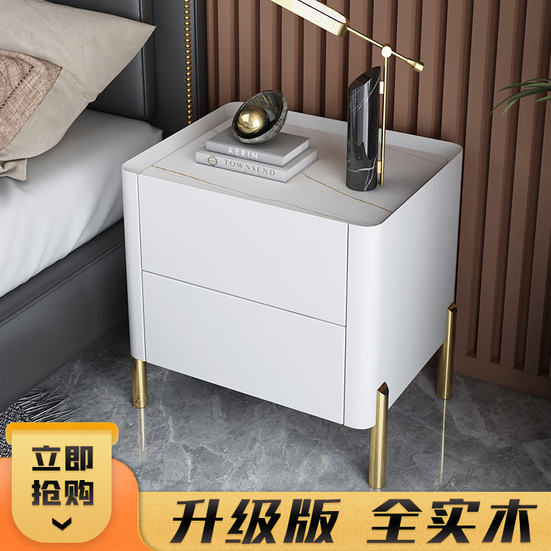 简约现代北欧风灰色岩板储物柜