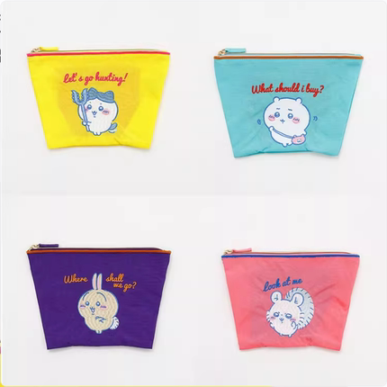 吉伊卡哇刺绣卡通尼龙布休闲多巴胺收纳袋杂物小包化妆包