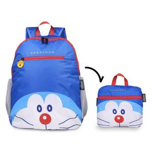 叮当猫哆啦卡通印花轻便折叠休闲运动度假旅游双肩包学生书包