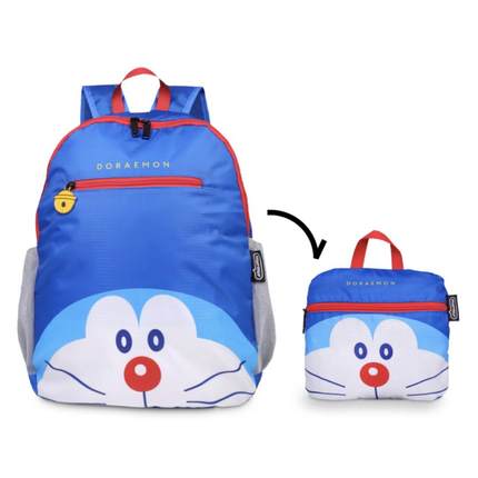 叮当猫哆啦卡通印花轻便折叠休闲运动度假旅游双肩包学生书包