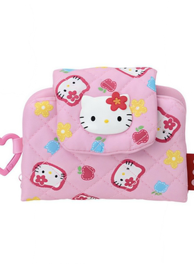 日系卡通可爱猫咪折叠卡包多功能收纳包挂件零钱包夹棉收纳袋