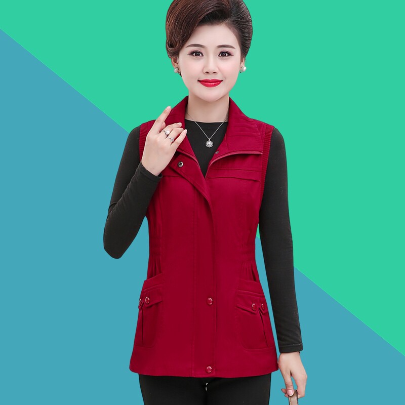 妈妈装春秋马甲外套2025新款中老年女装春季修身坎肩背心休闲马夹