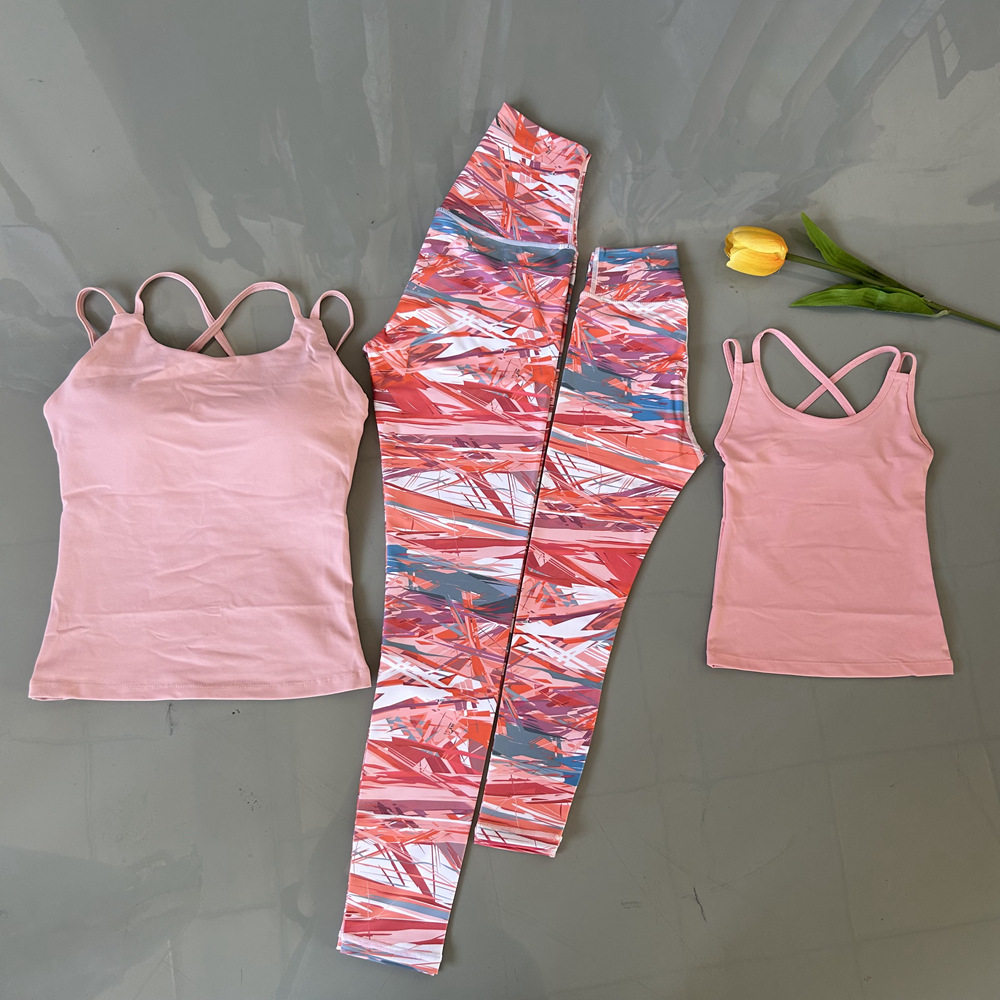 印花裤亲子儿童瑜伽服套装母女童美背长款吊带运动速干舞蹈跑步