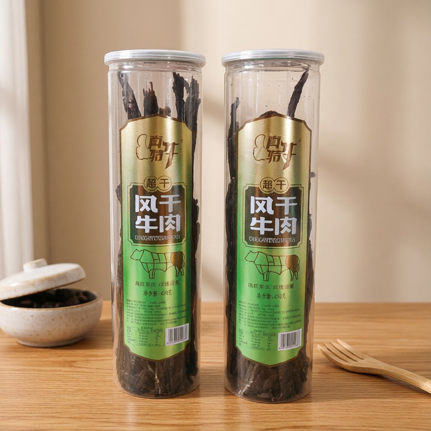 真特牛超干牛肉干9成干内蒙古特产休闲零食即食熟食450克桶装