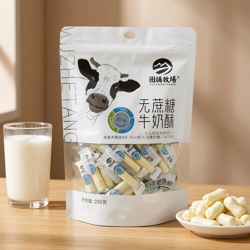 图腾牧场牛奶酥内蒙特产空心奶酪