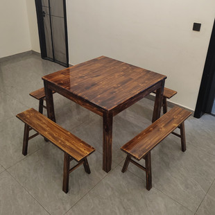 全实木四方桌面馆中试八仙桌餐桌农村家用传统方桌饭店吃饭老式桌