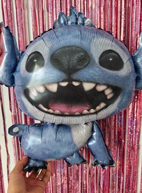 新品史迪仔安琪Lilo造型铝膜气球尼龙材质儿童生日装饰气球