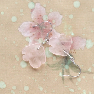 会好的,一切都会好的 - 粉水晶花瓣s925纯银耳环招桃花方圆脸