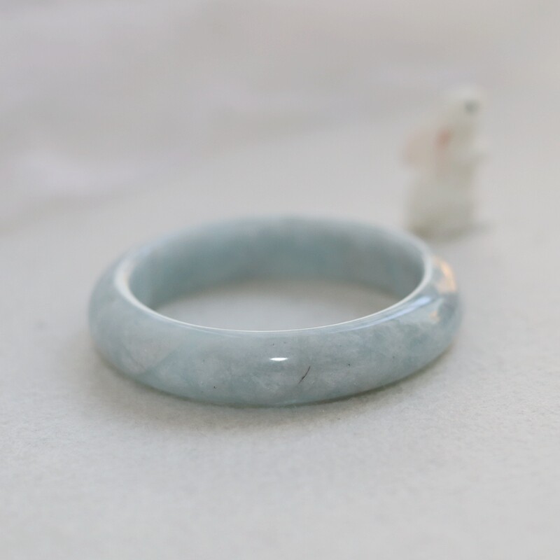 在清晨的海边走一走 - 海蓝宝手镯冷门玉镯小圈口镯子上岸玄学