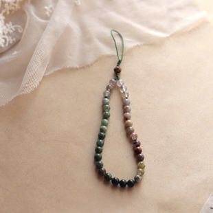 #孤品# 时光的笔触- 每一颗都很美 彩色玛瑙手机链包挂钥匙扣