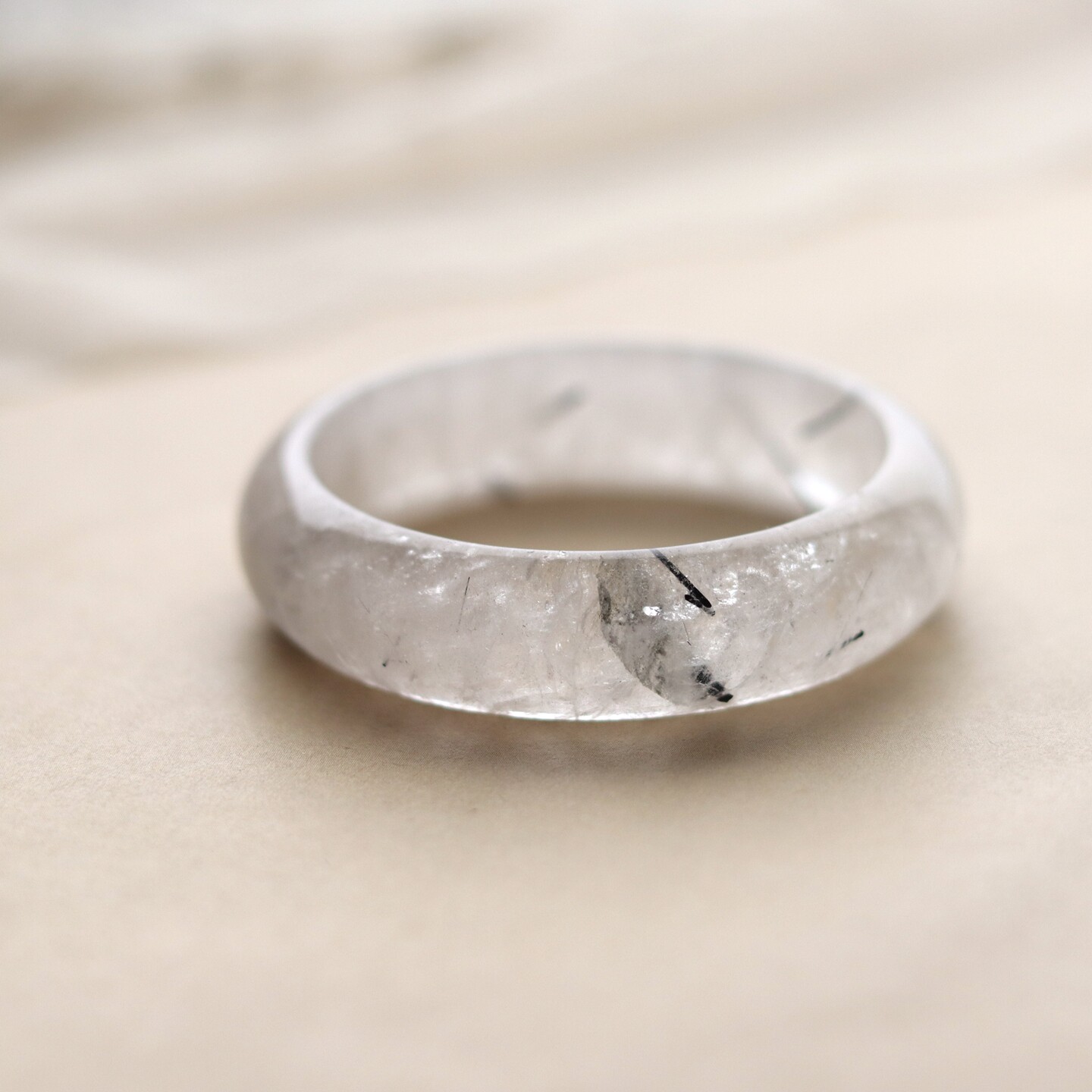 #一物一图# 清雅叙事 - 天然黑发晶手镯女小众新中式节日礼物