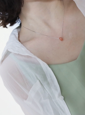 节日礼物南红玛瑙s925纯银锁骨链