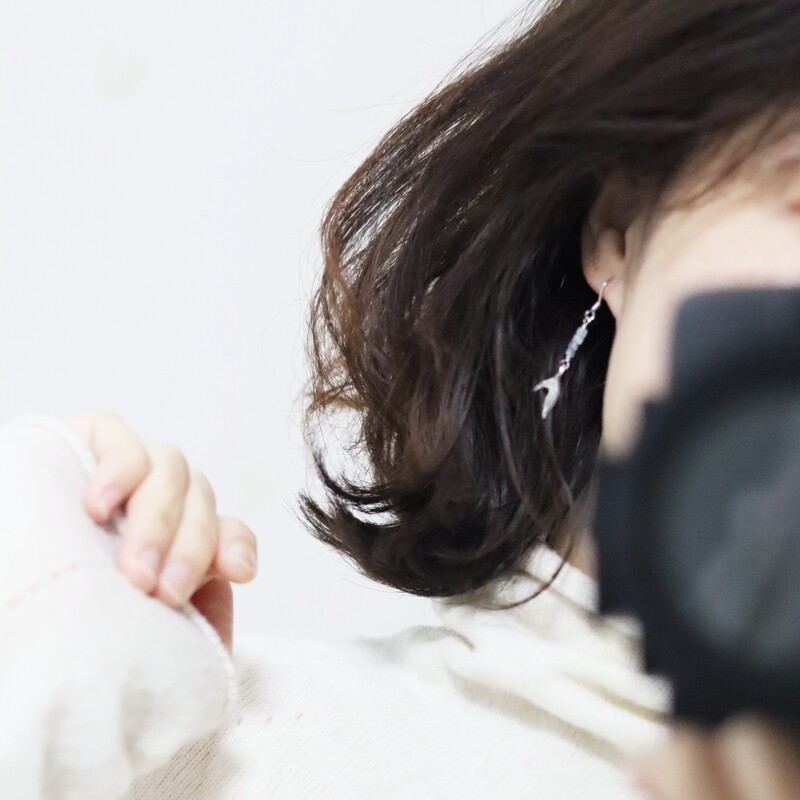 남은 인생을 함께 보내자 - 아쿠아마린 각설탕 귀걸이 S  귀걸이 대학원 입시 새해 선물