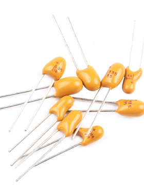 直插(胆)钽电容 钽电容直插25V 1UF 1UF 25V 黄色直插  批量价优