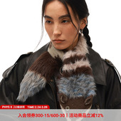 物理少年「落跑狐狸」羊驼绒仿貂毛复古感蓬松柔软椰壳扣狐狸围巾