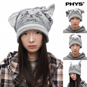 物理少年「喵喵帽」耳朵可随意调节金米绒亲肤猫咪波点尖耳毛织帽