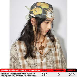 物理少年 花边的线头是设计点哦「格子游戏」不规则拼接短袖衬衫