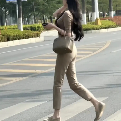 网红老钱风直筒小脚西裤女夏薄款新款小个子九分休闲裤子通勤修身