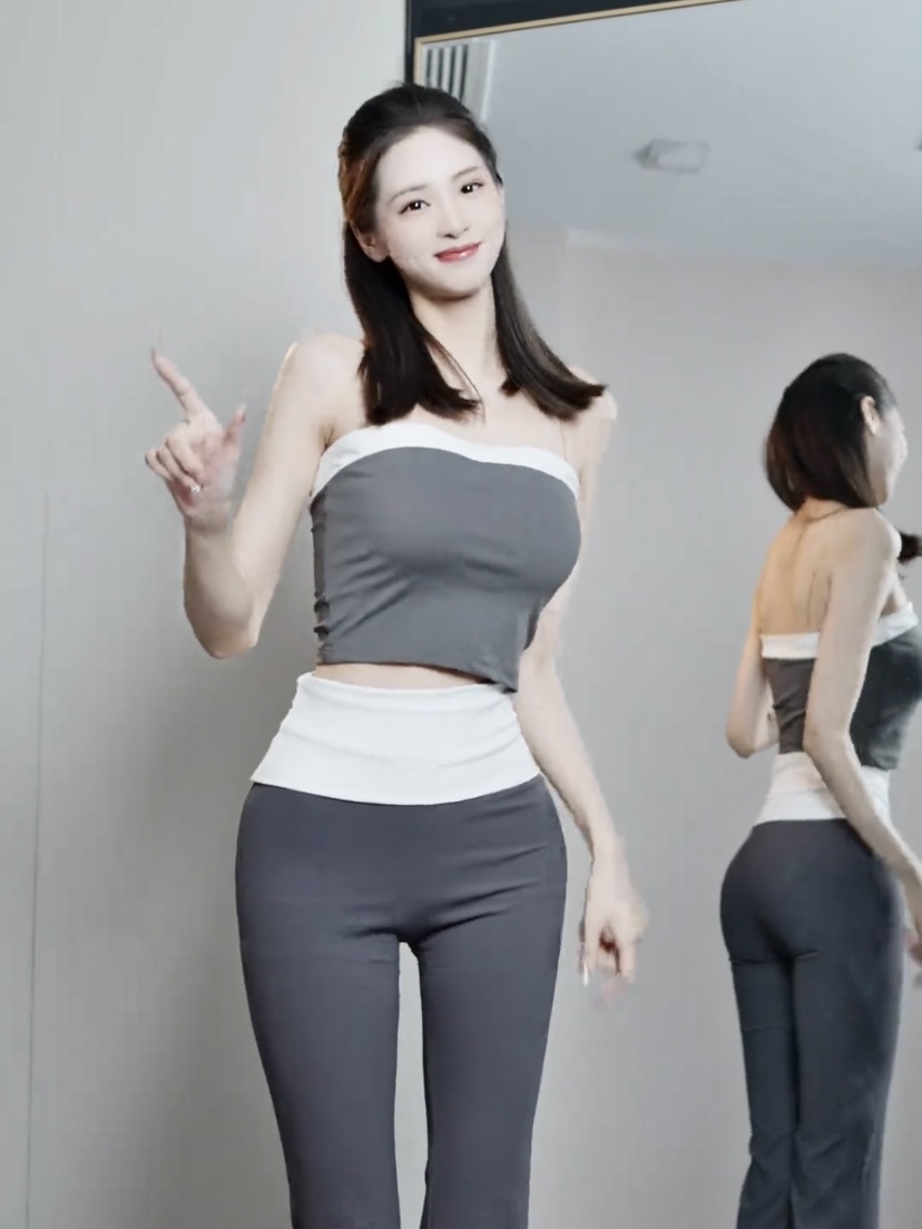 网红美式辣妹设计感拼接短款