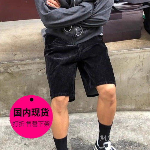 【特价现货】韩国东大门男装MENTO设计师阔腿五分牛仔短裤-PT3599