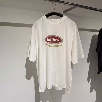韩国代购男装BALLOW短袖T恤INS重磅水洗棉质字母印花TEE衫bTS5409