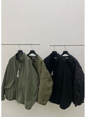 韩国代购男装夹克外套立领冬季两件套可拆潮流保暖棉服外衣JK4598
