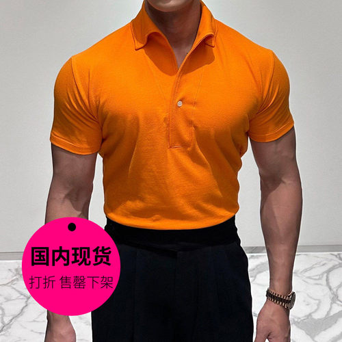 纯色棉质POLO休闲打底短袖T恤男