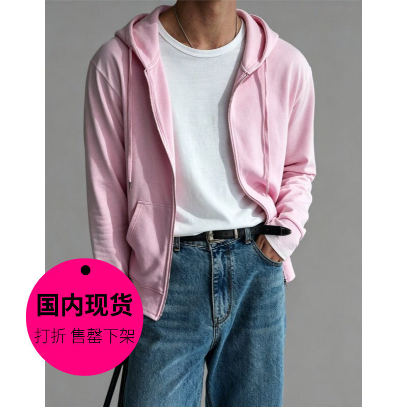 【特价现货】韩国东大门男装连帽卫衣男士休闲拉链开衫卫衣-TS004