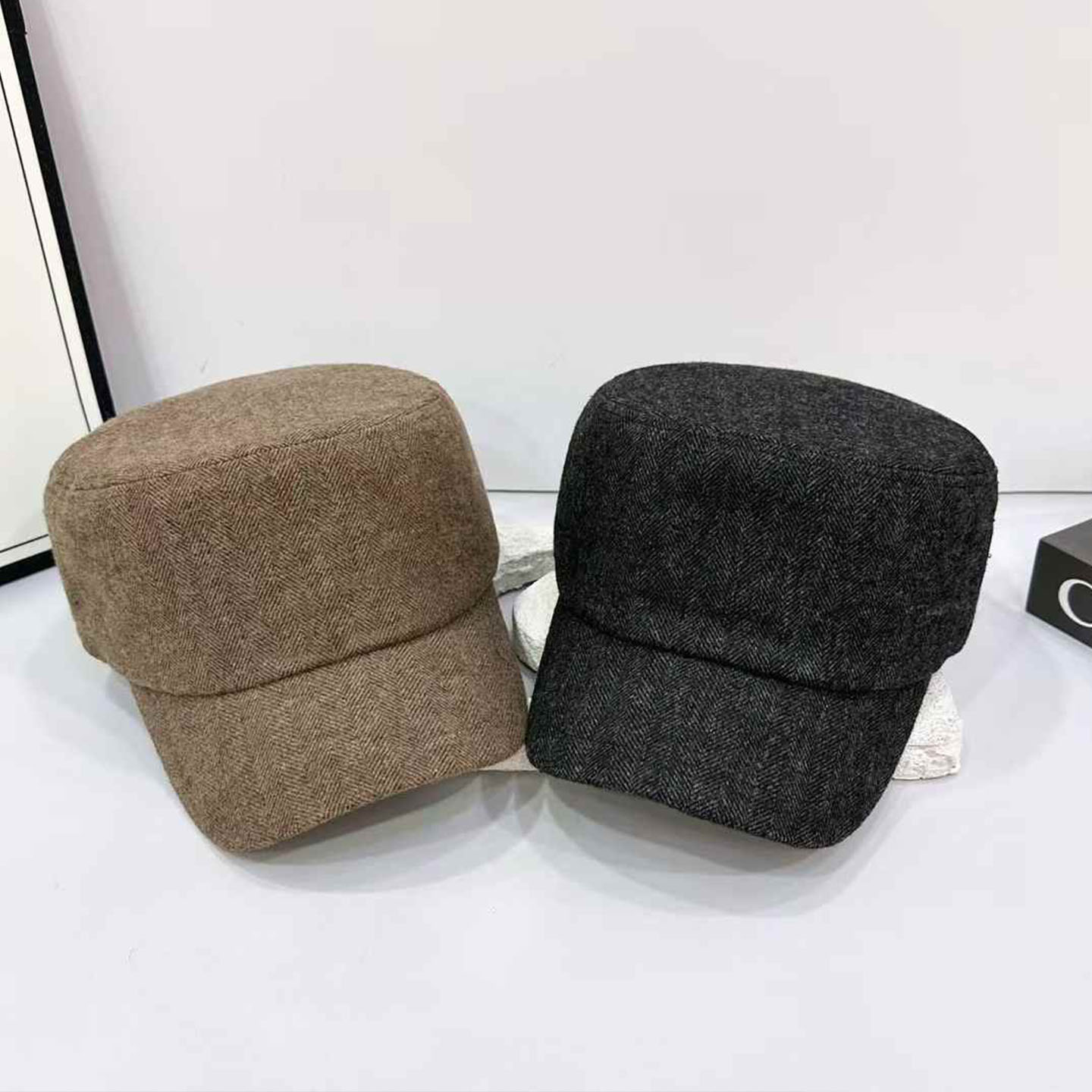 热巴同款平顶马术帽羊毛呢子女