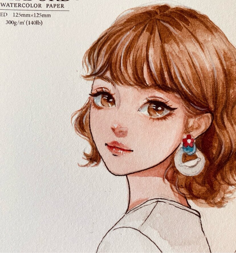 纯水彩照片转手绘男女情侣头像定制礼物原创卡通插画约稿邮寄代画