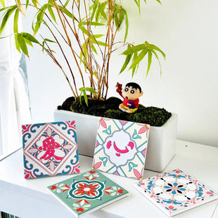 闽南特色 杯垫 花砖杯垫 陶瓷南洋花砖 旅游伴手礼 文创礼品 创意