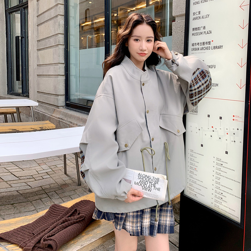 现货新款拼接工装风衣2D073-66119-P155-K228,女装风衣,2D073