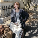 韩系休闲双面羊绒大衣女中长款2025秋冬新款高级感连帽羊毛外套，女装毛呢外套，2D073