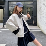 现货复古撞色拼接夹克2D073-66120-P135-K198，女装短外套，2D073