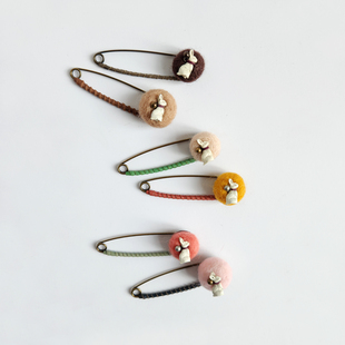 韩国进口可爱卡通毛球小白兔胸针女复古别针配饰高颜值韩风装饰品