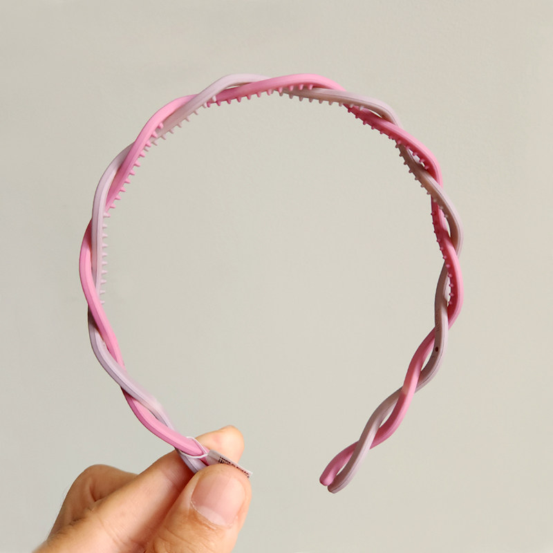 韩国进口发箍双色麻花头箍不勒头小梳齿发卡高品质东大门新款头饰